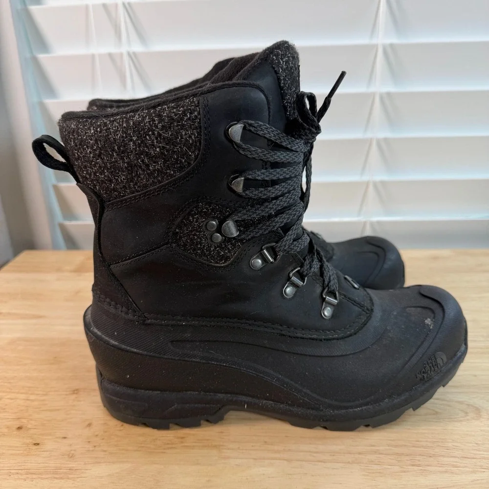 The‎ North Face Snow Boots Women's Black Ankle Round Toe Winter Outdoor - 8.5